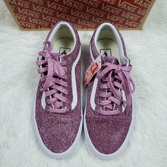 Van's Old Skool Pink Lurex Glitter Shoes Unisex - Picture 2 of 8